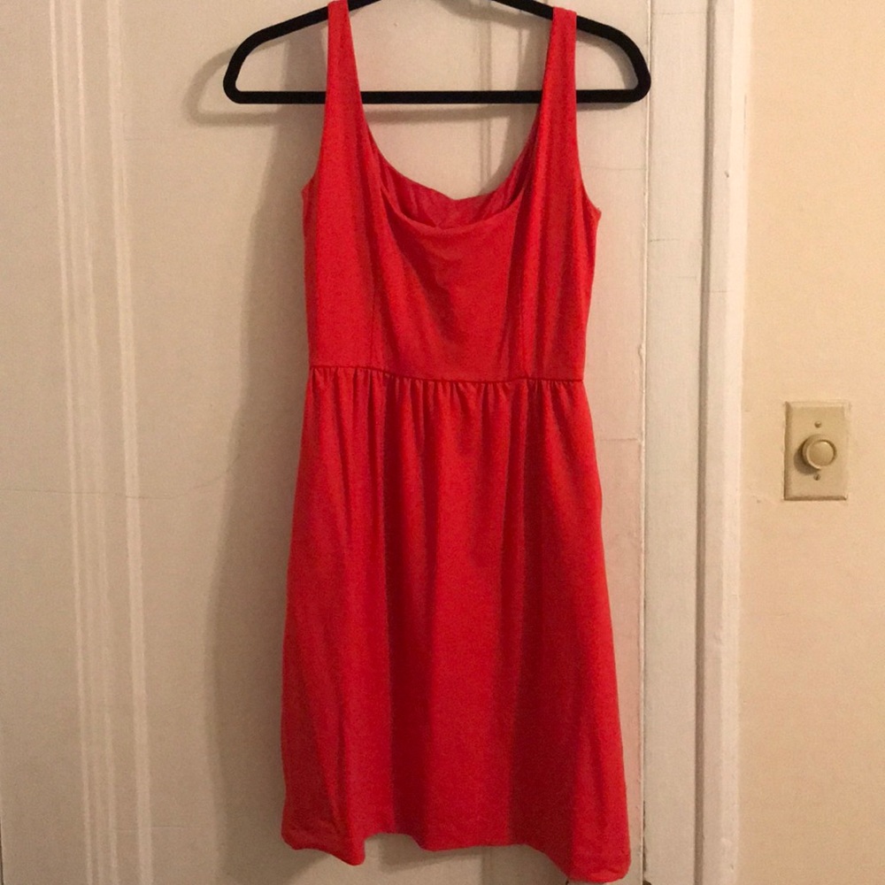 Red dress with pockets